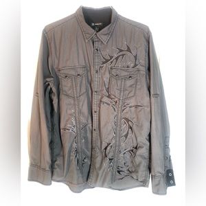 Vintage INC International Concepts Men’s Long Sleeve Snap Button Western Shirt